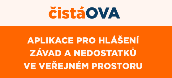 obrázek s textem Čistá OVA - aplikace pro hlášení závad a nedostatků ve veřejném prostoru 